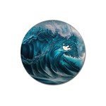 Tsunami Waves Ocean Sea Water Rough Seas Magnet 3  (Round) Front