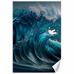 Tsunami Waves Ocean Sea Water Rough Seas Canvas 20  X 30  by uniart180623