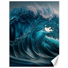 Tsunami Waves Ocean Sea Water Rough Seas Canvas 36  X 48  by uniart180623