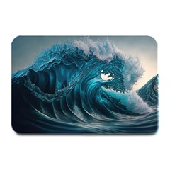 Tsunami Waves Ocean Sea Water Rough Seas Plate Mats by uniart180623