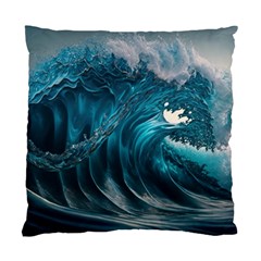 Tsunami Waves Ocean Sea Water Rough Seas Standard Cushion Case (one Side) by uniart180623