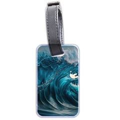 Tsunami Waves Ocean Sea Water Rough Seas Luggage Tag (two Sides) by uniart180623