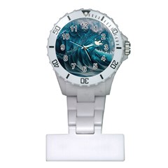 Tsunami Waves Ocean Sea Water Rough Seas Plastic Nurses Watch by uniart180623