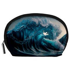 Tsunami Waves Ocean Sea Water Rough Seas Accessory Pouch (large) by uniart180623