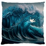 Tsunami Waves Ocean Sea Water Rough Seas Standard Premium Plush Fleece Cushion Case (Two Sides) Front