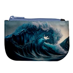 Tsunami Waves Ocean Sea Water Rough Seas Large Coin Purse by uniart180623