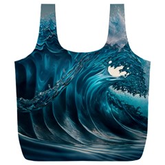 Tsunami Waves Ocean Sea Water Rough Seas Full Print Recycle Bag (xxxl) by uniart180623