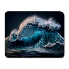 Tsunami Waves Ocean Sea Water Rough Seas Small Mousepad by uniart180623