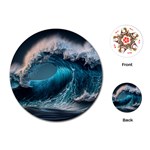 Tsunami Waves Ocean Sea Water Rough Seas Playing Cards Single Design (Round) Front