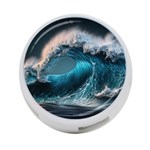 Tsunami Waves Ocean Sea Water Rough Seas 4-Port USB Hub (Two Sides) Front