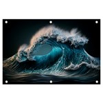 Tsunami Waves Ocean Sea Water Rough Seas Banner and Sign 6  x 4  Front