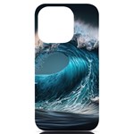 Tsunami Waves Ocean Sea Water Rough Seas iPhone 14 Pro Black UV Print Case Front