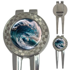 Tsunami Waves Ocean Sea Water Rough Seas 3-in-1 Golf Divots by uniart180623