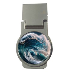 Tsunami Waves Ocean Sea Water Rough Seas Money Clips (round)  by uniart180623