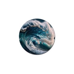 Tsunami Waves Ocean Sea Water Rough Seas Golf Ball Marker by uniart180623