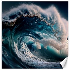 Tsunami Waves Ocean Sea Water Rough Seas Canvas 20  X 20  by uniart180623