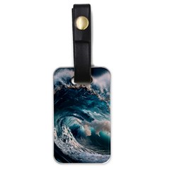 Tsunami Waves Ocean Sea Water Rough Seas Luggage Tag (one Side) by uniart180623