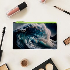 Tsunami Waves Ocean Sea Water Rough Seas Cosmetic Bag (xs) by uniart180623