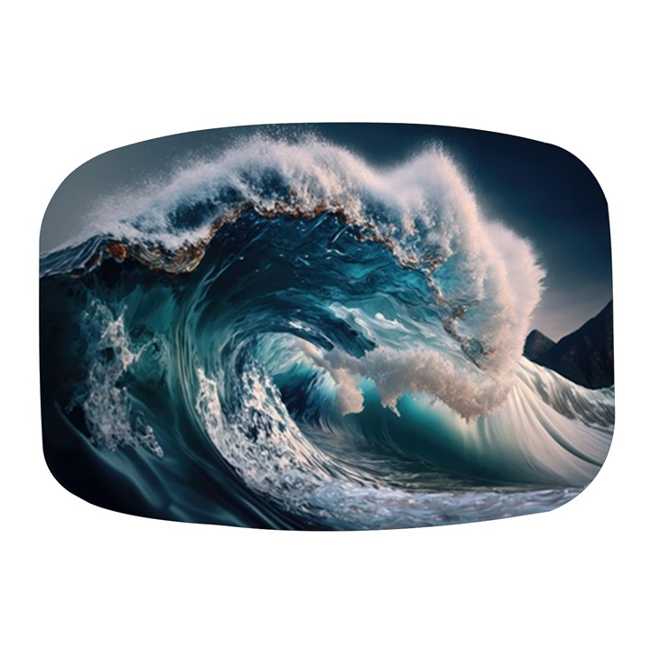 Tsunami Waves Ocean Sea Water Rough Seas Mini Square Pill Box