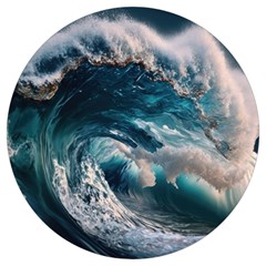 Tsunami Waves Ocean Sea Water Rough Seas Round Trivet