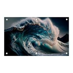 Tsunami Waves Ocean Sea Water Rough Seas Banner And Sign 5  X 3  by uniart180623