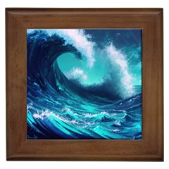 Tsunami Tidal Wave Ocean Waves Sea Nature Water Framed Tile by uniart180623