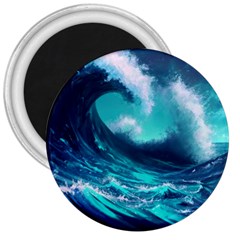 Tsunami Tidal Wave Ocean Waves Sea Nature Water 3  Magnets by uniart180623