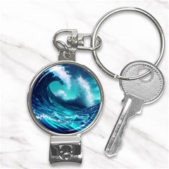 Tsunami Tidal Wave Ocean Waves Sea Nature Water Nail Clippers Key Chain by uniart180623