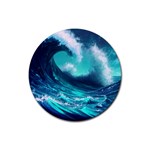 Tsunami Tidal Wave Ocean Waves Sea Nature Water Rubber Coaster (Round) Front