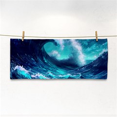 Tsunami Tidal Wave Ocean Waves Sea Nature Water Hand Towel by uniart180623