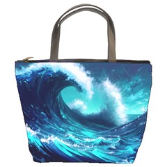 Tsunami Tidal Wave Ocean Waves Sea Nature Water Bucket Bag by uniart180623