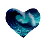 Tsunami Tidal Wave Ocean Waves Sea Nature Water Standard 16  Premium Heart Shape Cushions Front