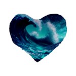 Tsunami Tidal Wave Ocean Waves Sea Nature Water Standard 16  Premium Heart Shape Cushions Back