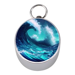 Tsunami Tidal Wave Ocean Waves Sea Nature Water Mini Silver Compasses by uniart180623