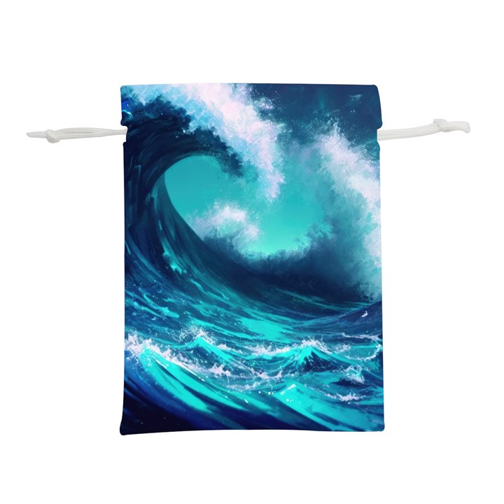 Tsunami Tidal Wave Ocean Waves Sea Nature Water Lightweight Drawstring Pouch (L)