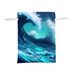 Tsunami Tidal Wave Ocean Waves Sea Nature Water Lightweight Drawstring Pouch (L) Back