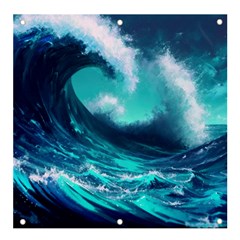 Tsunami Tidal Wave Ocean Waves Sea Nature Water Banner And Sign 4  X 4  by uniart180623