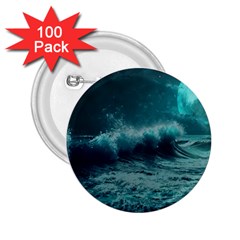 Waves Ocean Sea Tsunami Nautical Blue Sea Art 2 25  Buttons (100 Pack)  by uniart180623