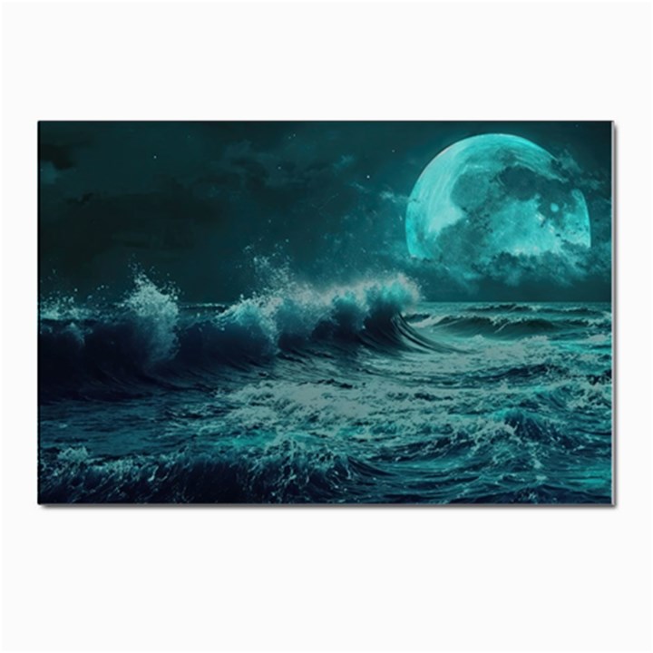 Waves Ocean Sea Tsunami Nautical Blue Sea Art Postcard 4 x 6  (Pkg of 10)