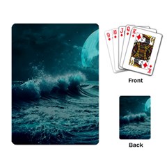 Waves Ocean Sea Tsunami Nautical Blue Sea Art Playing Cards Single Design (rectangle)