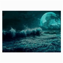 Waves Ocean Sea Tsunami Nautical Blue Sea Art Large Glasses Cloth by uniart180623