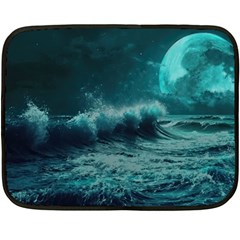 Waves Ocean Sea Tsunami Nautical Blue Sea Art Fleece Blanket (mini) by uniart180623