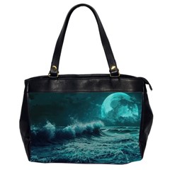 Waves Ocean Sea Tsunami Nautical Blue Sea Art Oversize Office Handbag (2 Sides) by uniart180623