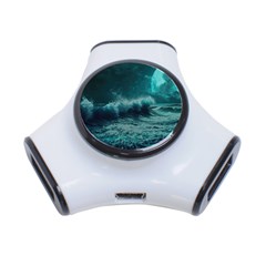 Waves Ocean Sea Tsunami Nautical Blue Sea Art 3-port Usb Hub by uniart180623