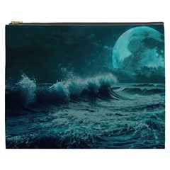 Waves Ocean Sea Tsunami Nautical Blue Sea Art Cosmetic Bag (xxxl) by uniart180623