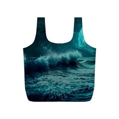 Waves Ocean Sea Tsunami Nautical Blue Sea Art Full Print Recycle Bag (s) by uniart180623