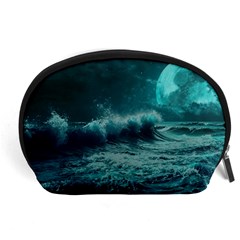 Waves Ocean Sea Tsunami Nautical Blue Sea Art Accessory Pouch (large) by uniart180623