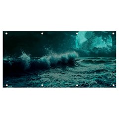 Waves Ocean Sea Tsunami Nautical Blue Sea Art Banner And Sign 8  X 4  by uniart180623