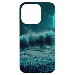 Waves Ocean Sea Tsunami Nautical Blue Sea Art Iphone 14 Pro Black Uv Print Case by uniart180623