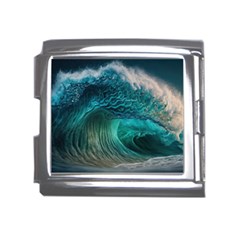 Tsunami Waves Ocean Sea Water Rough Seas Mega Link Italian Charm (18mm) by uniart180623